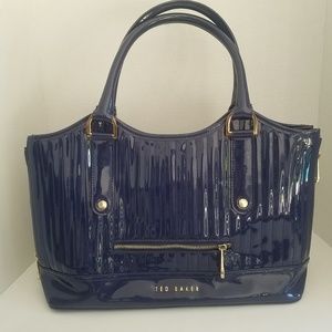 Ted Baker Patent Leather Royal Blue Handbag